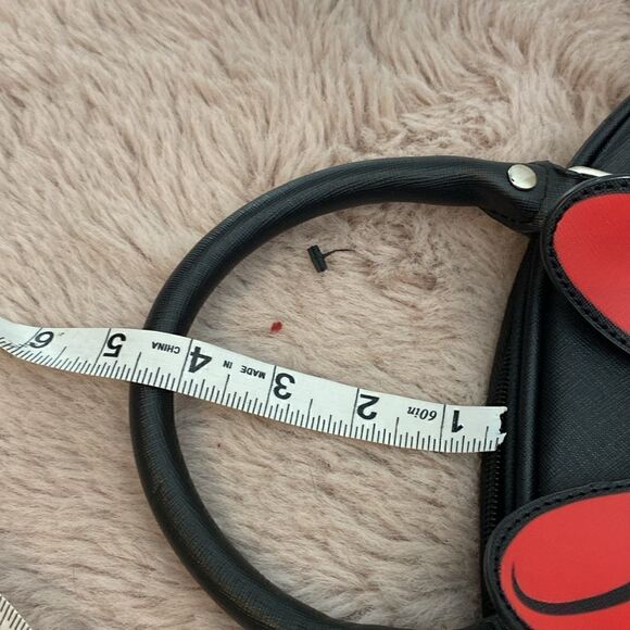 Disney Lounge-fly Minnie Mouse Satchel Handbag Black Red Bow Rare - Picture 9 of 12